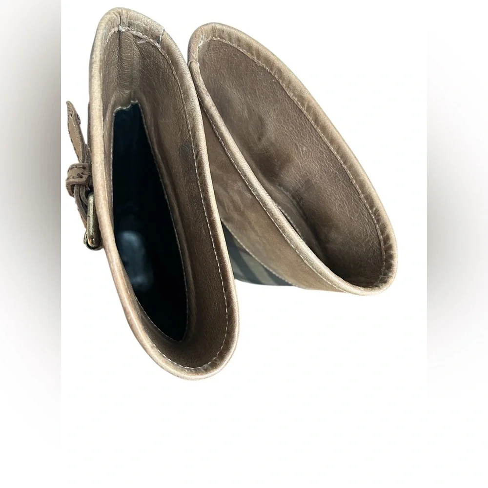 Burberry House Check Rain Boots – Rubber & Canvas with Leather Trim size 5 - Picture 10 of 13